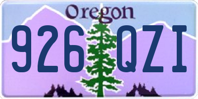 OR license plate 926QZI