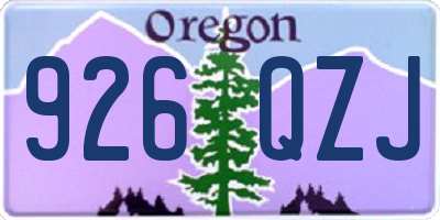OR license plate 926QZJ