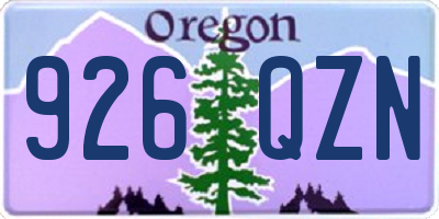 OR license plate 926QZN