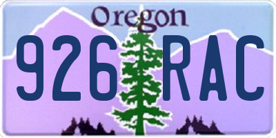 OR license plate 926RAC
