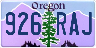 OR license plate 926RAJ