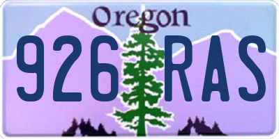 OR license plate 926RAS