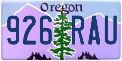 OR license plate 926RAU