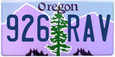 OR license plate 926RAV
