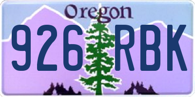 OR license plate 926RBK