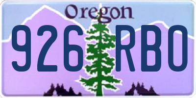 OR license plate 926RBO