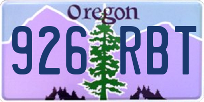 OR license plate 926RBT