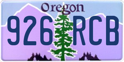 OR license plate 926RCB