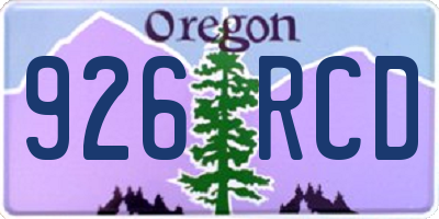 OR license plate 926RCD