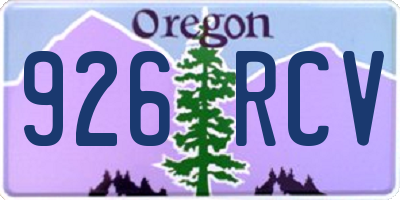 OR license plate 926RCV