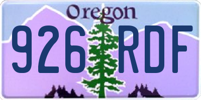 OR license plate 926RDF