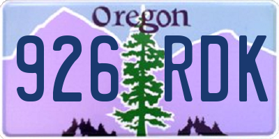 OR license plate 926RDK