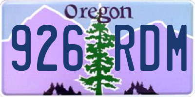 OR license plate 926RDM