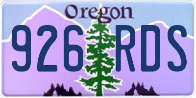 OR license plate 926RDS