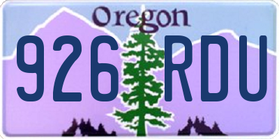 OR license plate 926RDU