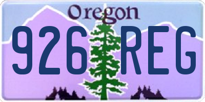 OR license plate 926REG