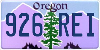 OR license plate 926REI