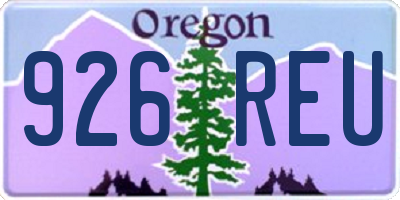 OR license plate 926REU