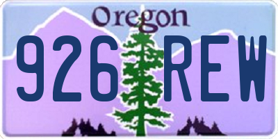OR license plate 926REW
