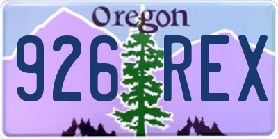 OR license plate 926REX