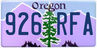 OR license plate 926RFA