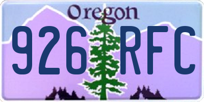 OR license plate 926RFC