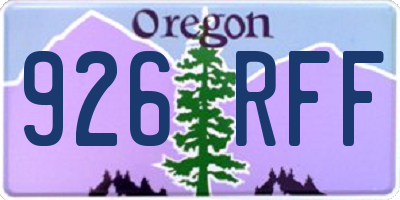 OR license plate 926RFF