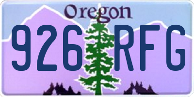 OR license plate 926RFG
