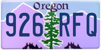 OR license plate 926RFQ