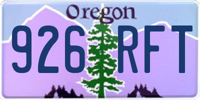 OR license plate 926RFT
