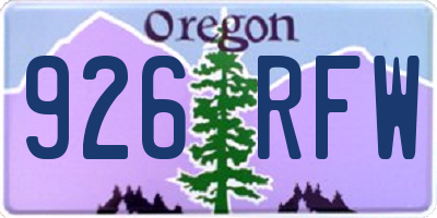 OR license plate 926RFW