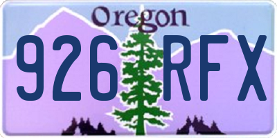 OR license plate 926RFX