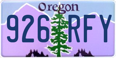 OR license plate 926RFY