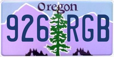 OR license plate 926RGB