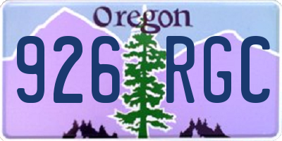 OR license plate 926RGC