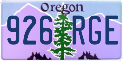 OR license plate 926RGE