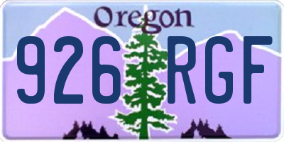 OR license plate 926RGF
