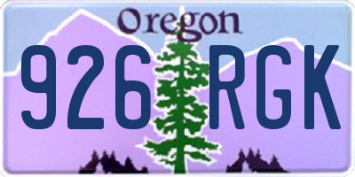 OR license plate 926RGK