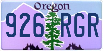 OR license plate 926RGR