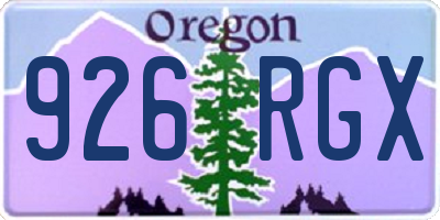 OR license plate 926RGX