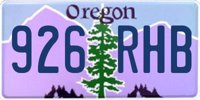 OR license plate 926RHB