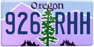 OR license plate 926RHH
