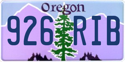 OR license plate 926RIB