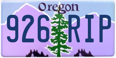 OR license plate 926RIP