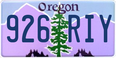 OR license plate 926RIY
