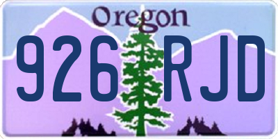OR license plate 926RJD