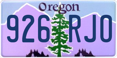 OR license plate 926RJO