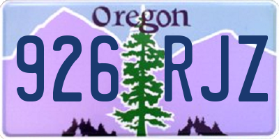 OR license plate 926RJZ