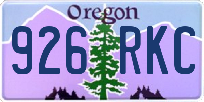 OR license plate 926RKC