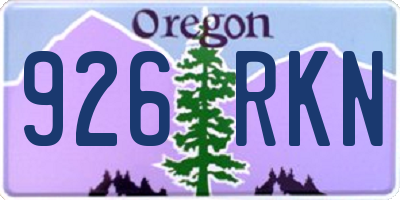 OR license plate 926RKN